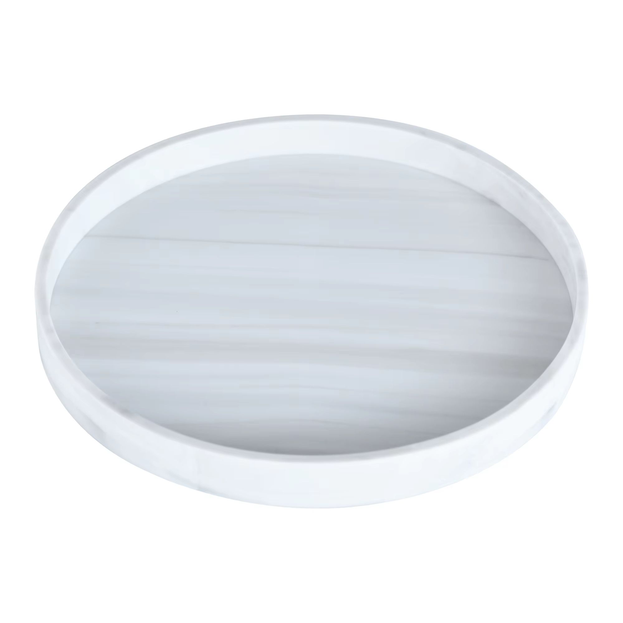10-Inch Round Silicone Bathroom Tray – Marble Pattern Vanity Dish for Home Decor & Organization