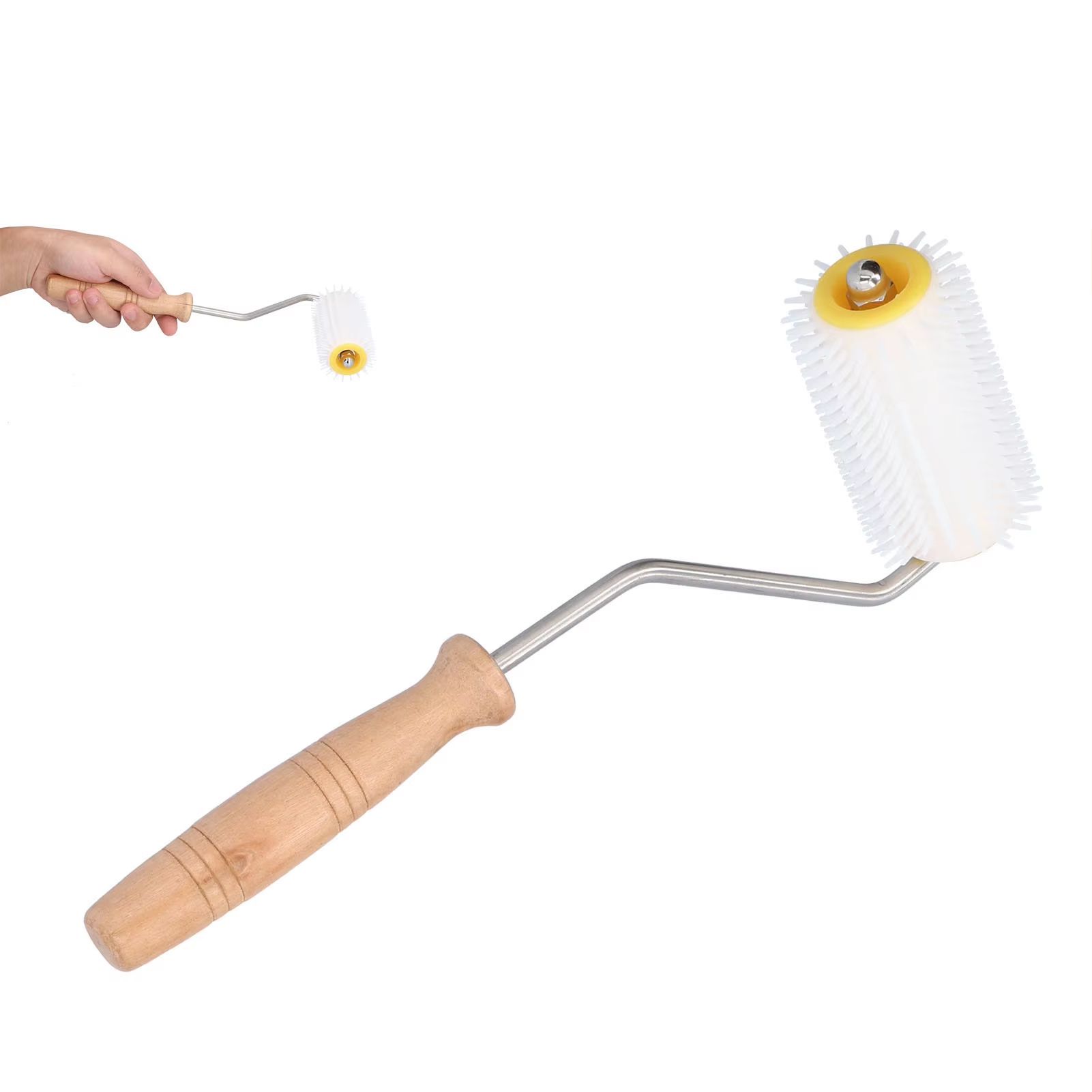 Honey Uncapping Roller with Wooden Handle - Easy Beehive Uncapping Tool for Frames & Extracting