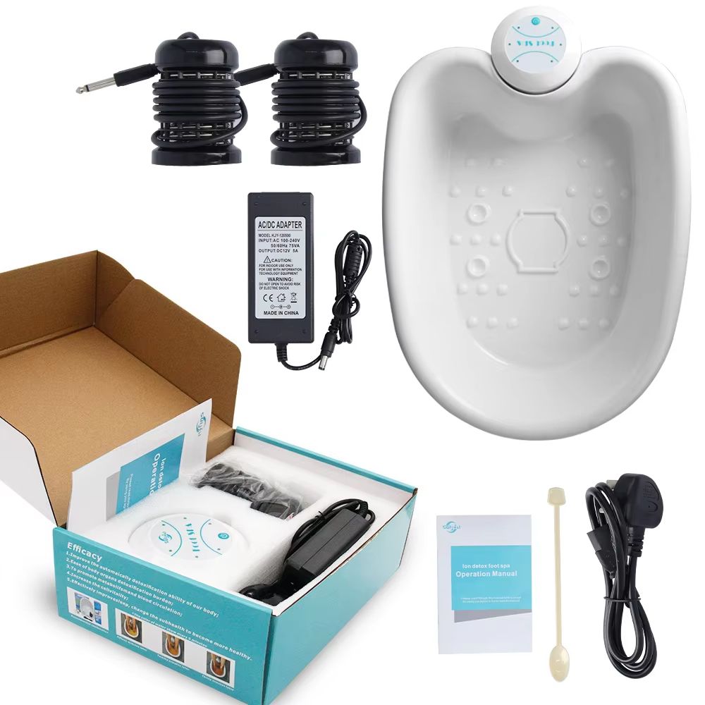 Electric Foot Spa Bath Massager Detox Ion Mini Foot Bath with Vibration and Whirlpool Therapy