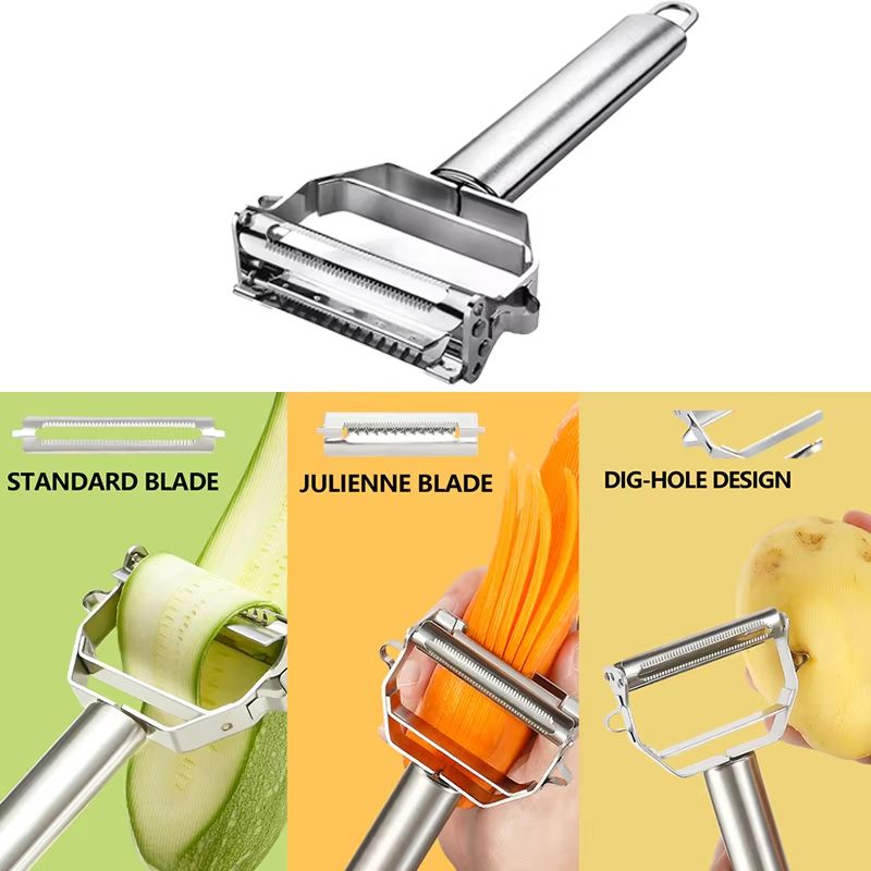 Multifunctional Stainless Steel Vegetable Peeler Potato Slicer and Carrot Shredder Tool