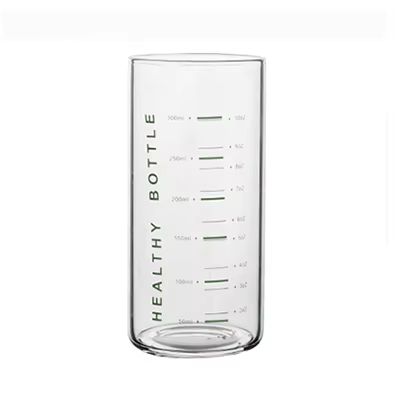 Graduated Glass Cup Clear Measuring Drinking Glass for Coffee Tea Milk and Juice