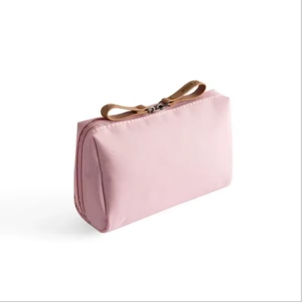 Portable Large Capacity Waterproof Makeup Bag Solid Color Handheld Travel Cosmetic Organizer for Women