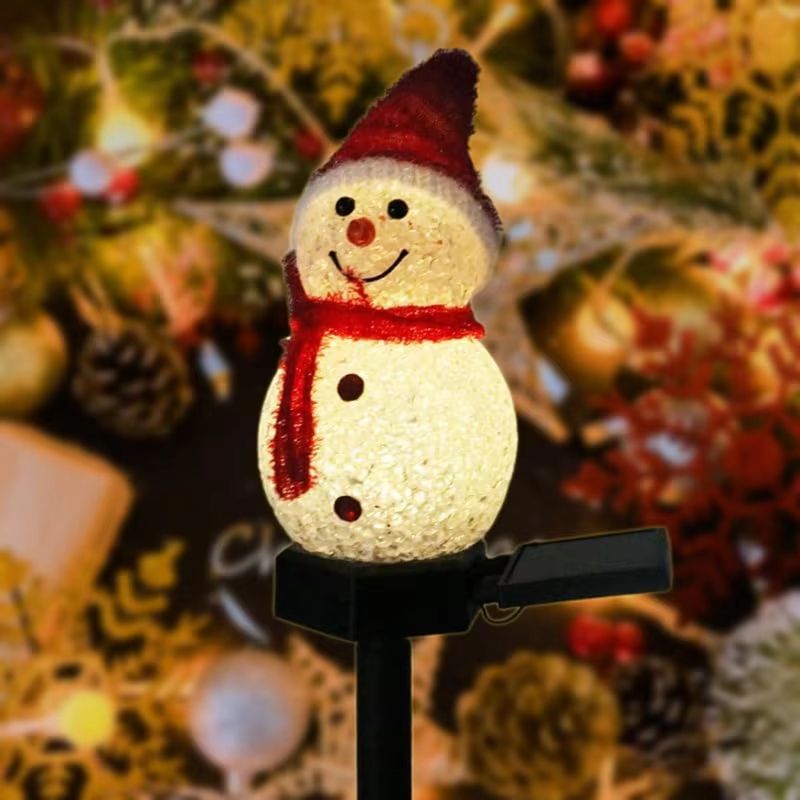 Solar LED Snowman Pathway Stake Lights Outdoor Christmas Lawn and Yard Garden Decor Illumination