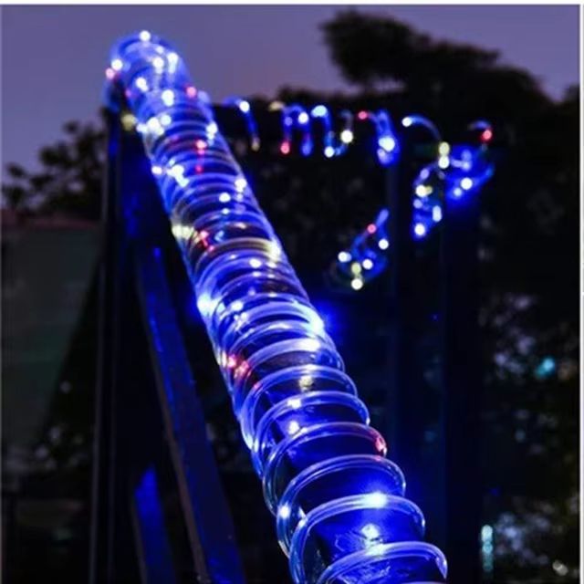 Solar LED Rope Tube String Lights Outdoor Garden and Christmas Decoration Flexible Fairy Light Garland