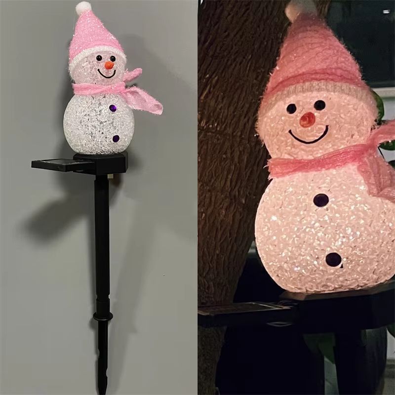 LED Snowman Solar Garden Stake Lights for Outdoor Christmas Pathway Decoration