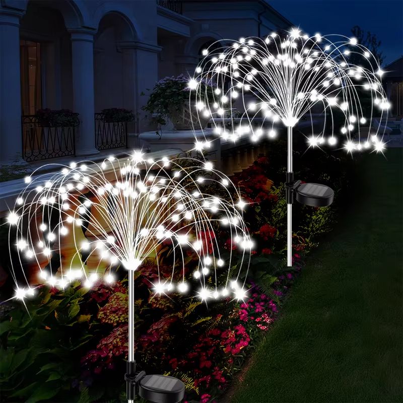 LED Solar Flower Firework Fairy Lights Waterproof Outdoor Garden and Pathway Decor