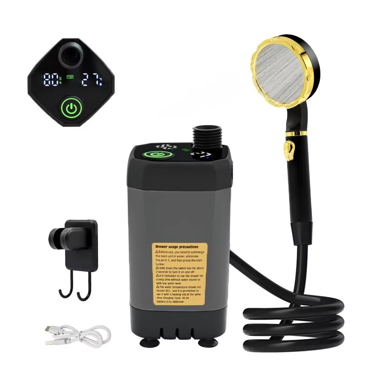 6000 mAh Portable Camping Shower Pump with Intelligent Digital Display
