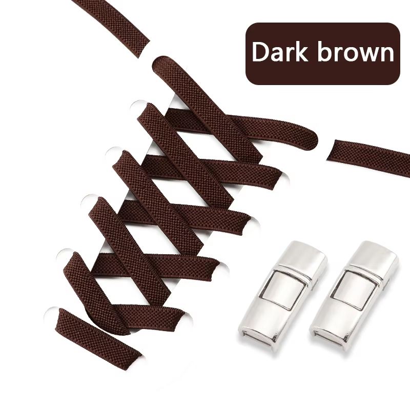 Elastic Press Lock No-Tie Shoelaces 0.31in Wide for Sneakers - Kids and Adults