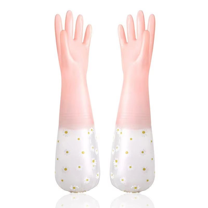 Waterproof Household Latex Cleaning Gloves - Durable Kitchen & Laundry Protection