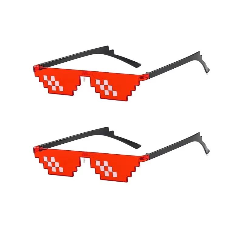 Mosaic Trick Sunglasses "Deal With It" Pixel Black Cool Joke Glasses
