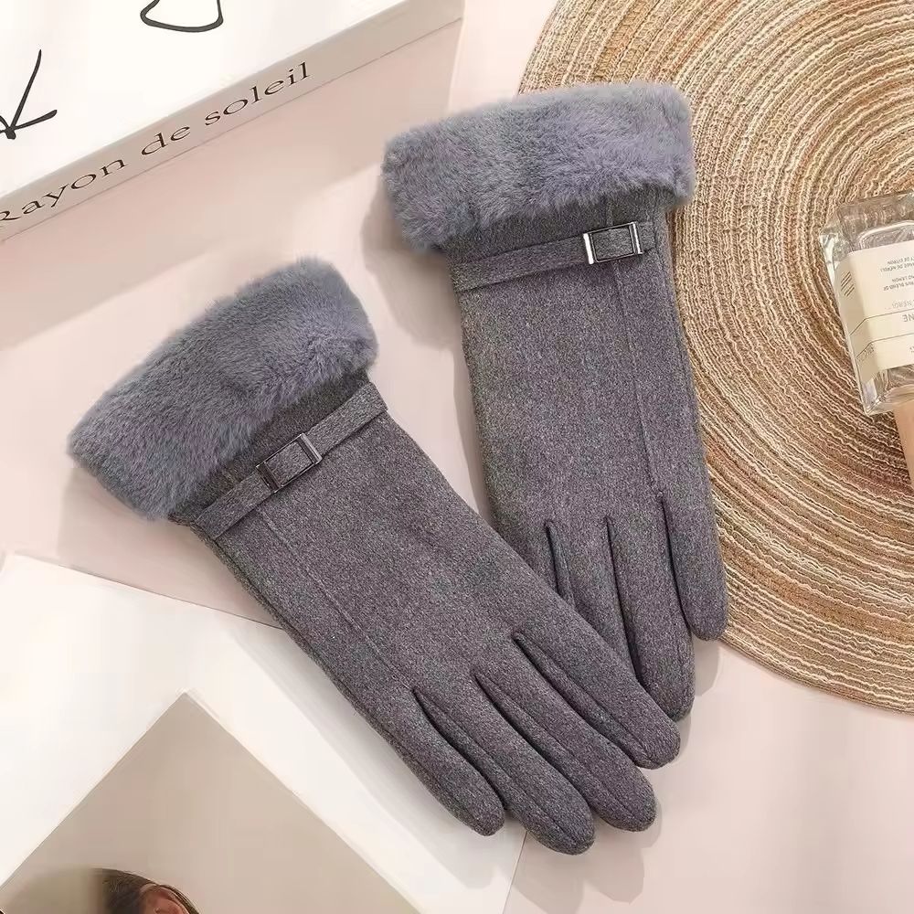 Women's Waterproof Touch Screen Winter Ski Gloves - Thickened Fleece Warm Outdoor Riding and Mountaineering Gloves
