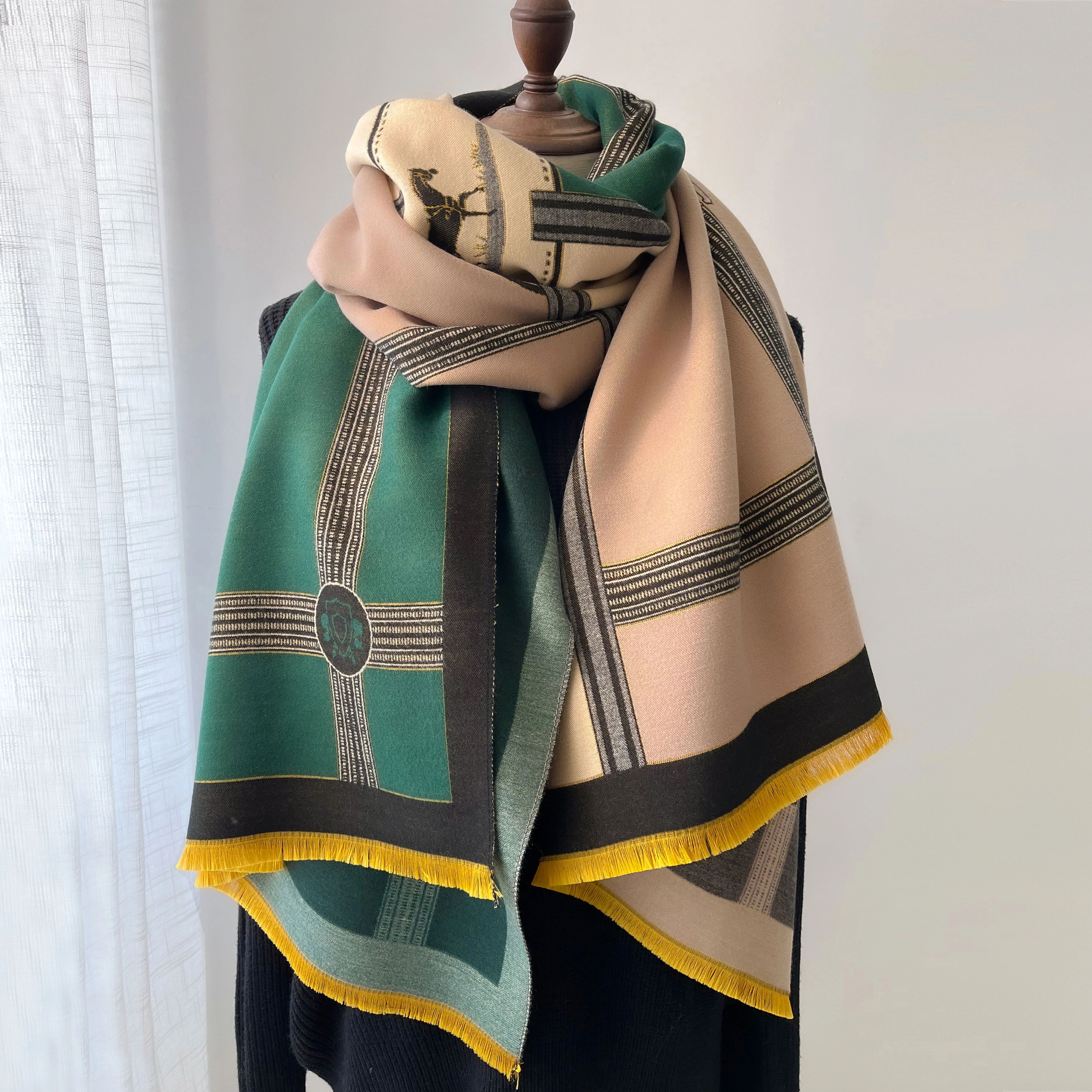 Luxury Women's Thick Warm Winter Scarf – Cashmere-Feel Pashmina Shawl Wrap Blanket Bufanda