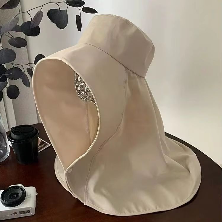 Women Wide Brim Sun Visor Hat with Neck Cover UV Protection Ponytail Cap for Fishing Hiking