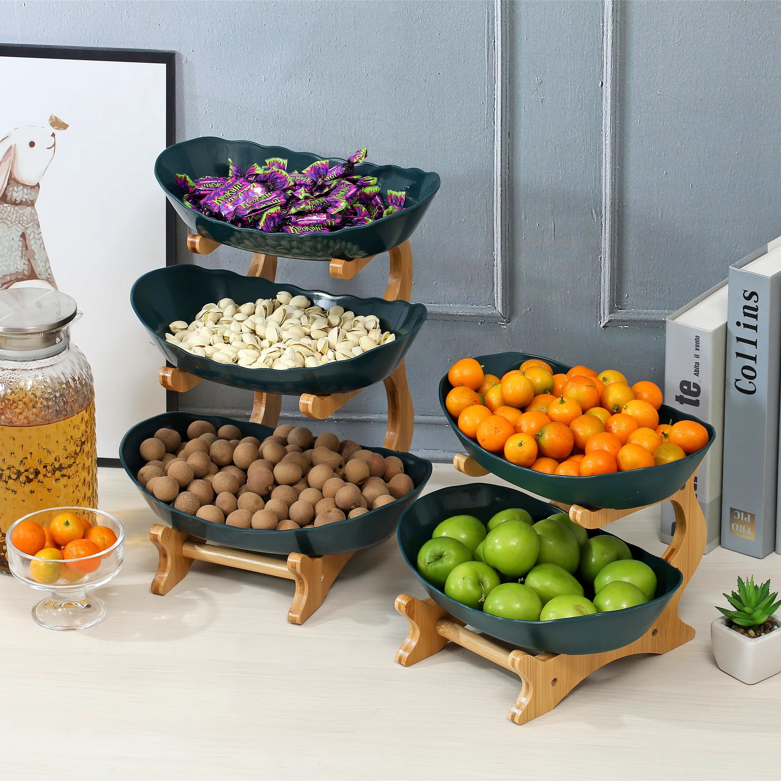 2-3 Tier Snack Serving Tray Fruit Plate Modern Candy Dish De | Inspire ...