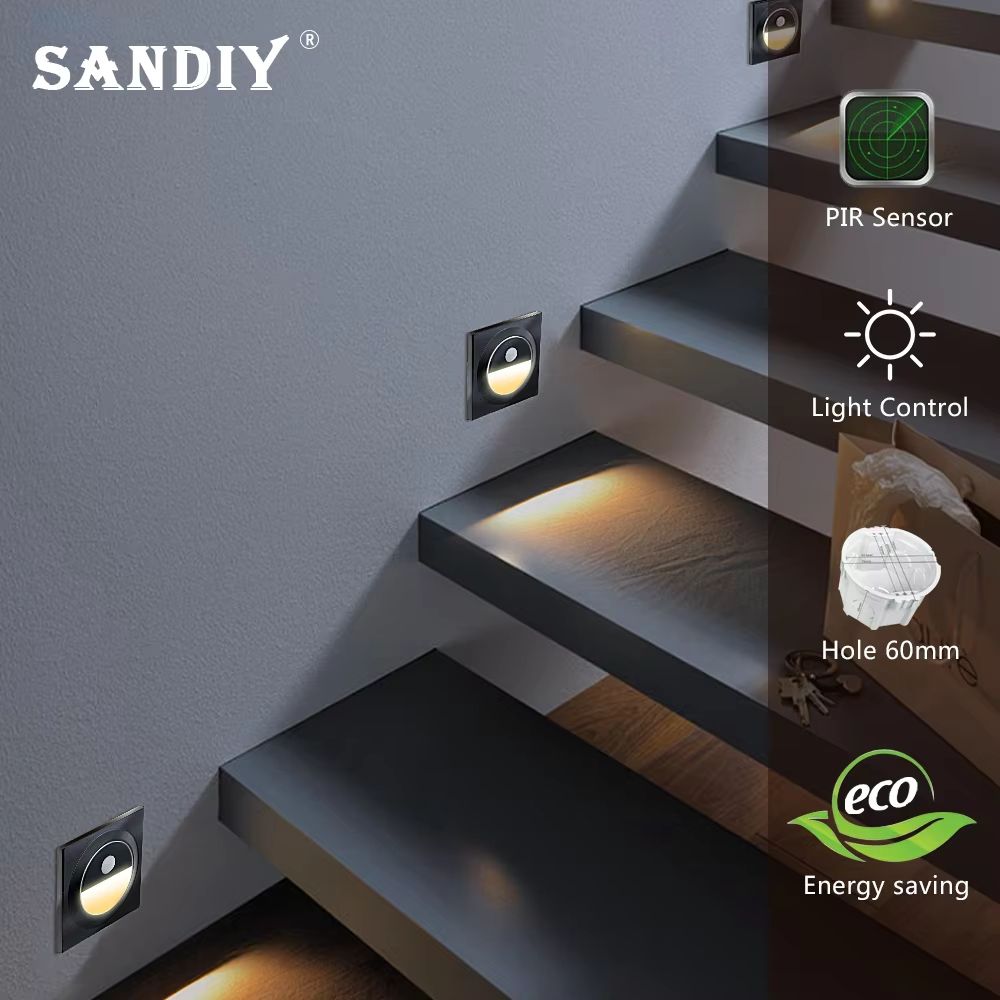 Smart Motion Sensor LED Step & Stair Wall Light Recessed Sco | Inspire ...