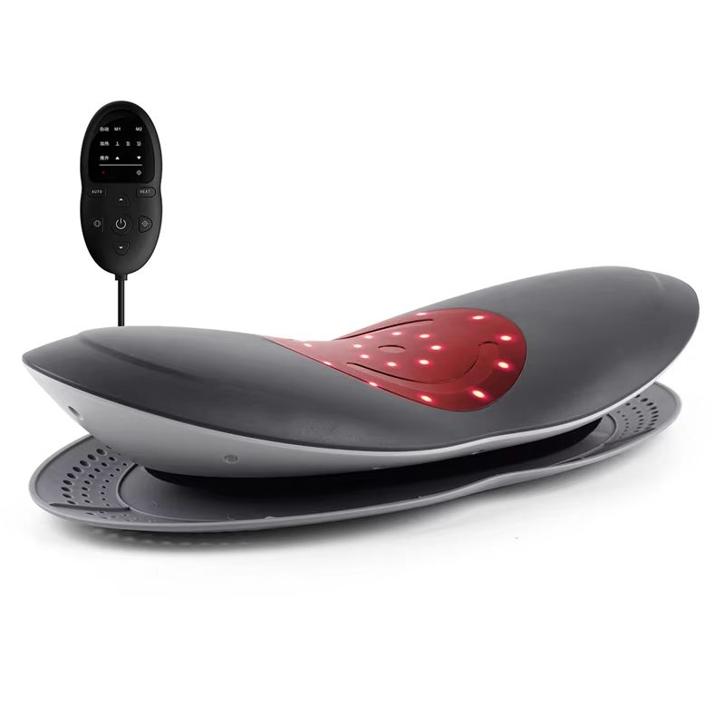 Electric Lumbar Traction Massager with Vibration, Heat & Spine Support for Back Relaxation