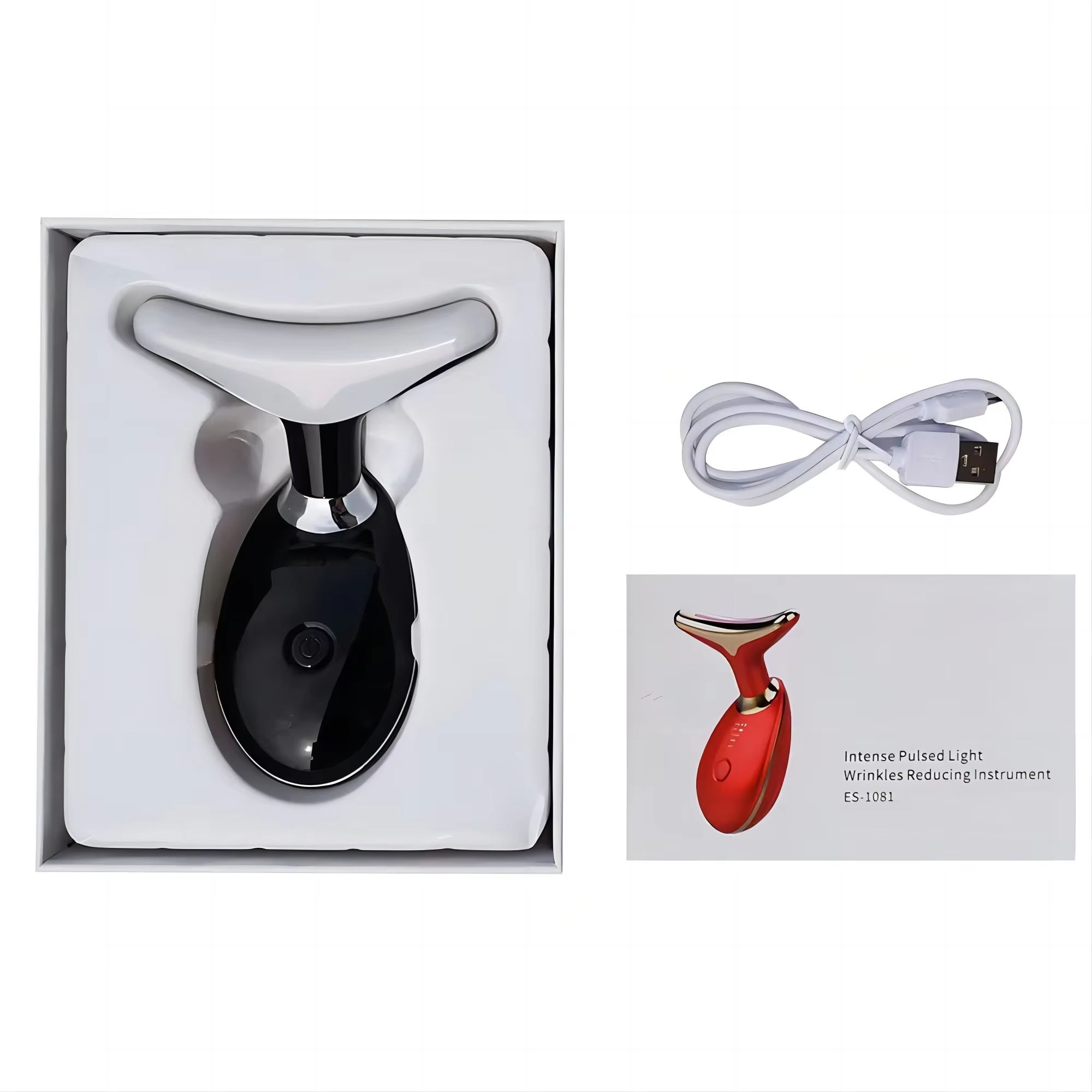 7-Color LED Facial Massager & Red Light Therapy Wand for Face and Neck Sculpting