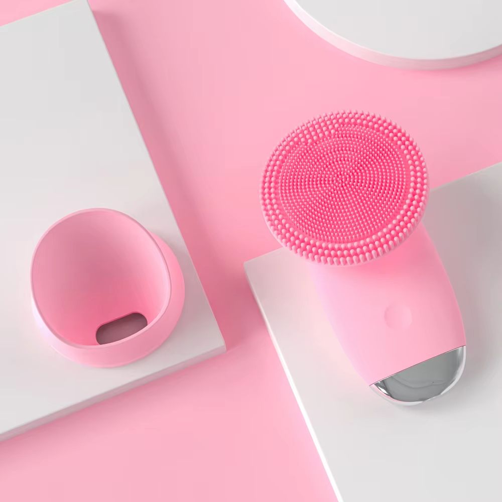 Silicone Face Cleansing Brush Electric Facial Scrubber Massager Sonic Vibration Waterproof Skin Care Tool for Pore Clean