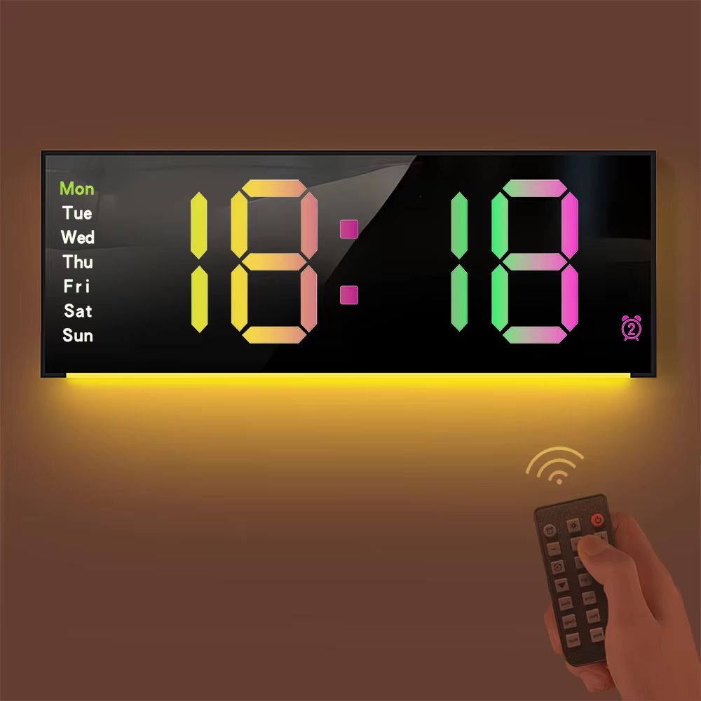 Remote Control Led Message Clock Digital LED Wall Clock and Digital Alarm Clock with Remote Control, | Inspire ...