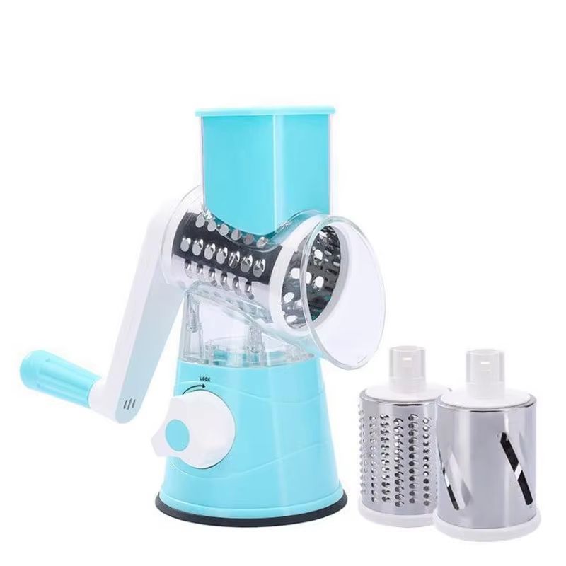 Manual Drum Vegetable Cutter with 304 Stainless Steel Blades for Fruits, Vegetables, Cheese, Potato and Carrot
