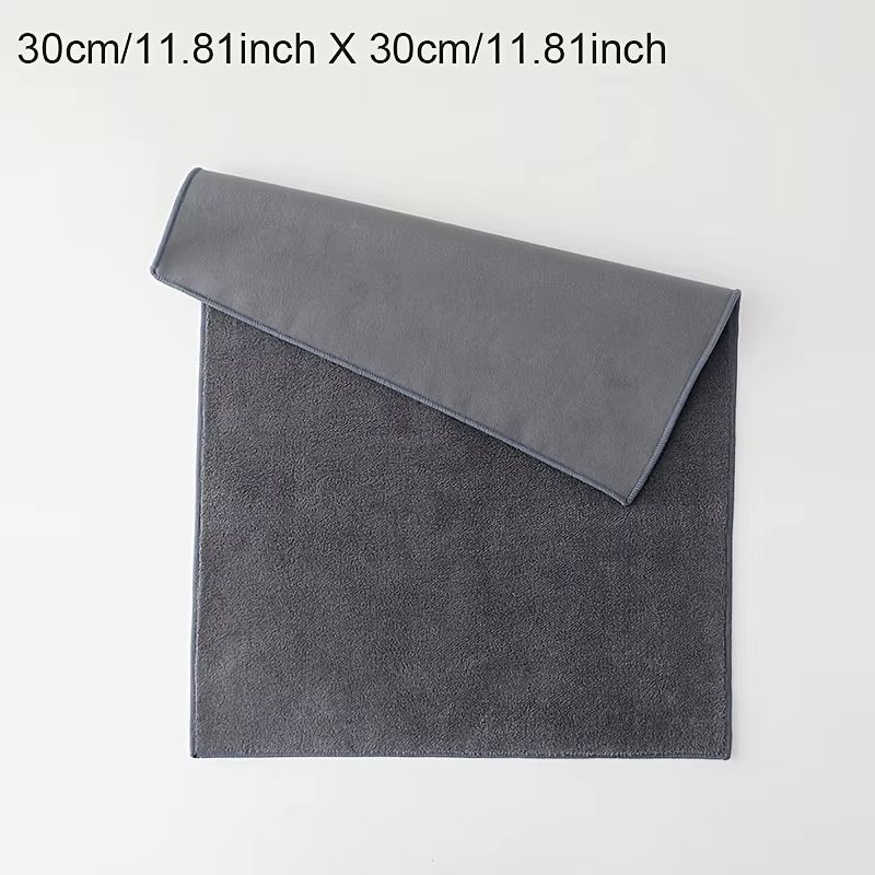 2PCS Coral Fleece Car Wash Drying Towel Double-Sided Absorbent Double Sided Microfiber Towel for Mirror and Glass Cleani