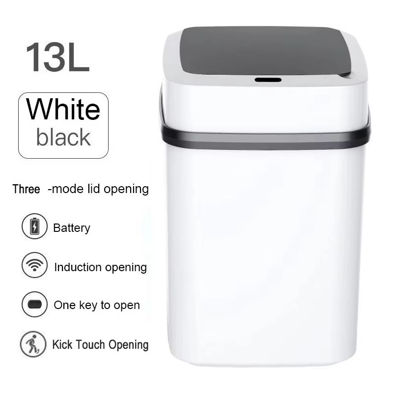 13/15L Automatic Smart Trash Can with Motion Sensor Lid for Kitchen and Bathroom