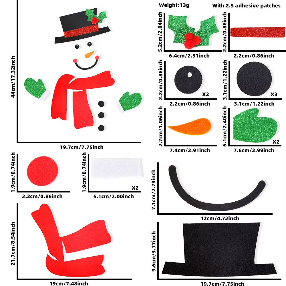 Reusable Christmas Window and Wall Stickers Snowman Santa Claus and Elk Holiday Decor