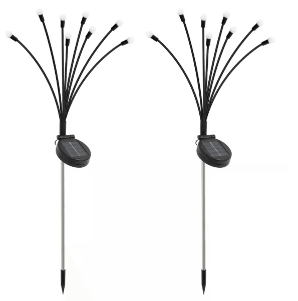 8 Head Solar Firefly Lights Waterproof Swaying Outdoor Garden Pathway Lights with Flexible Stems