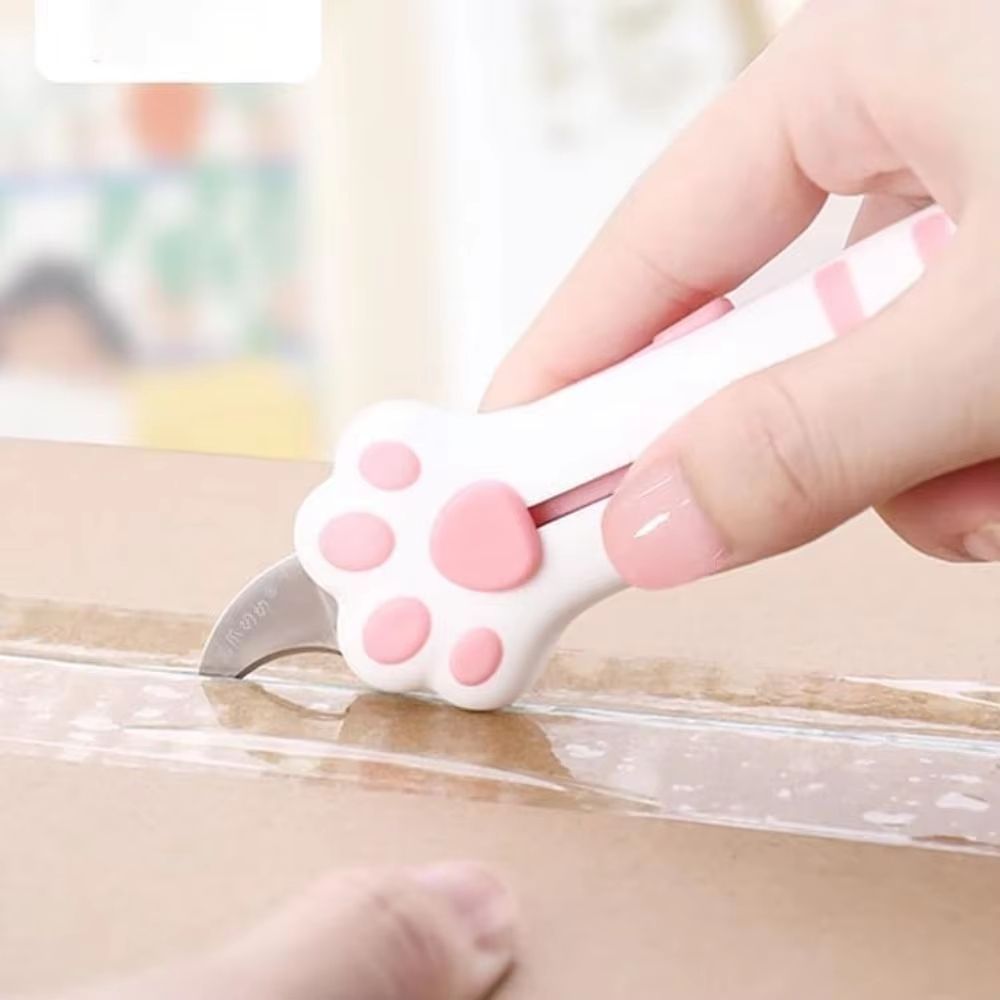 Portable Cat Paw Plastic Box Cutter and Retractable Letter O | Inspire ...