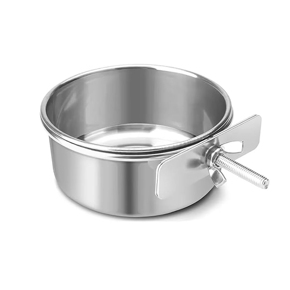 Stainless Steel Hanging Pet Bowls 2-Pack Cage Feeder for Dogs & Cats