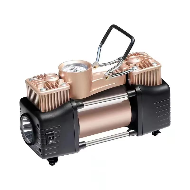 12V 120W Dual Cylinder Car Tire Inflator Portable Air Pump with LED Light and Auto Shut-Off