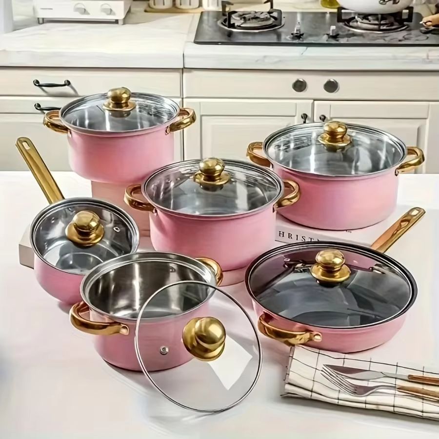 Invitations Cookware 12 Piece nonstick cookware set Stainless Steel induction coo | Inspire ...
