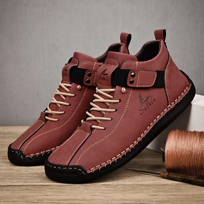 Men's Handmade Breathable Leather Casual Sneakers and Outdoor Ankle Boots