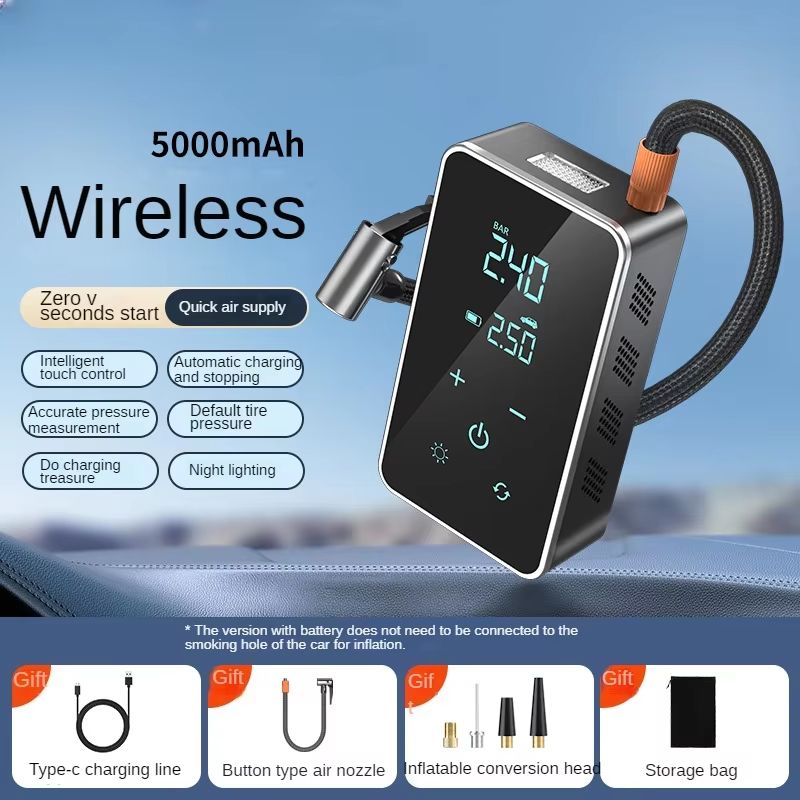 Wireless Portable 150 PSI Electric Tire Inflator Pump with Touch Screen