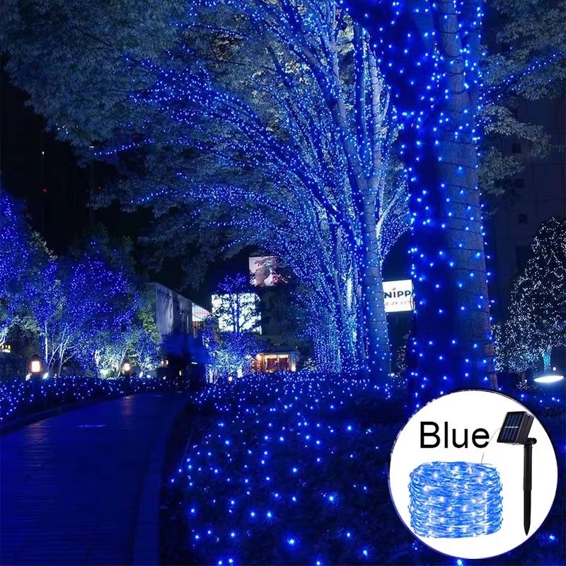 Outdoor Solar LED Fairy String Lights Waterproof with 8 Lighting Modes for Garden Patio and Christmas