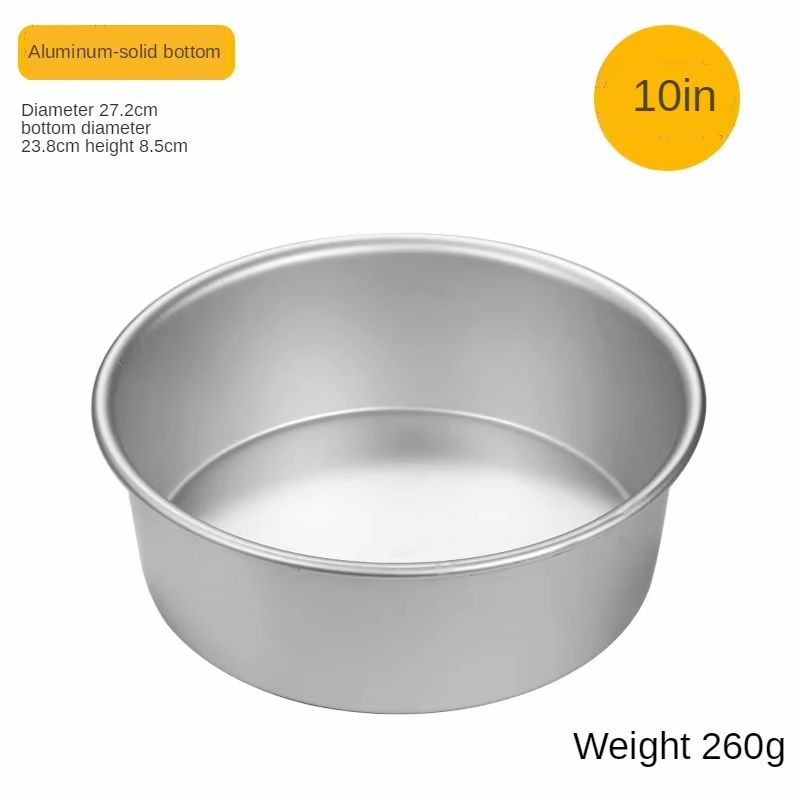 Aluminum Round Cake Pan Set 4–12in Solid Bottom Chiffon and Layer Cake Bakeware