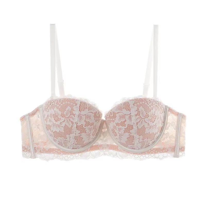 Sexy Floral Lace Half-Cup Push-Up Bra for Women - Underwire Comfort Lingerie