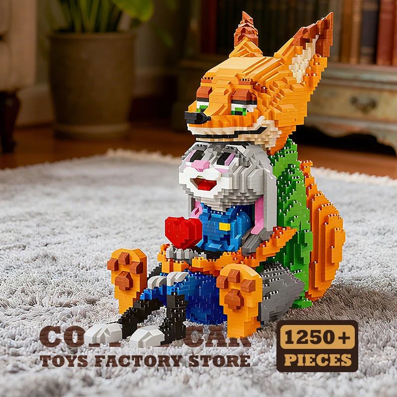 Judy & Nick Diamond Building Blocks MOC Set Cartoon Fox and | Inspire ...
