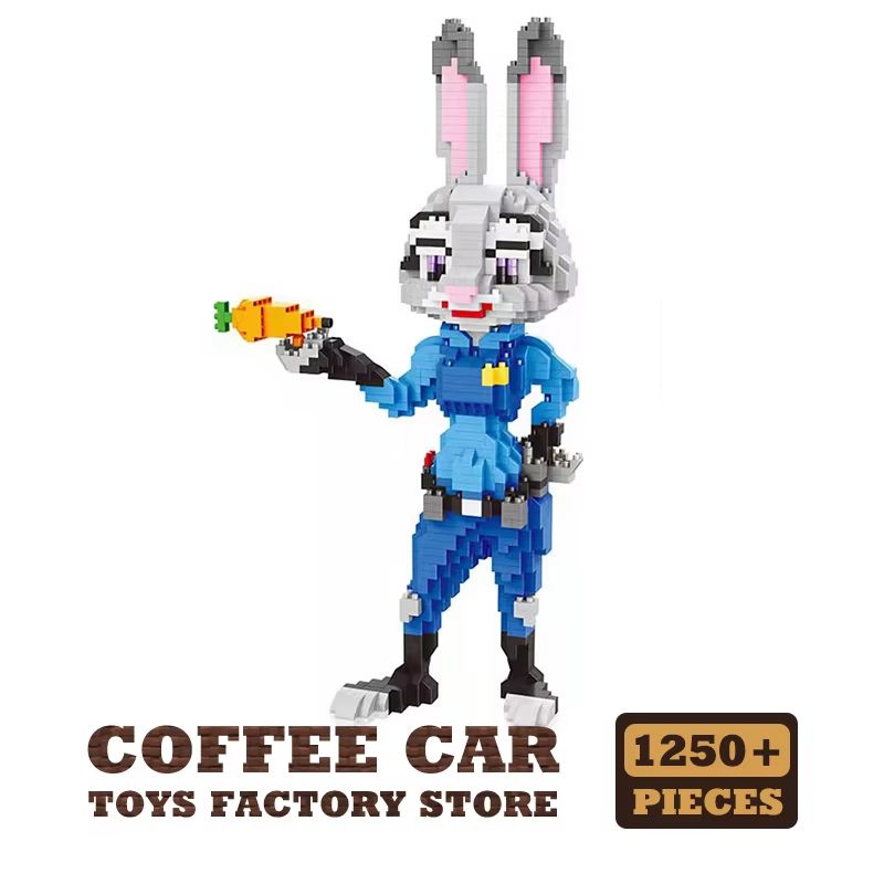 Judy & Nick Diamond Building Blocks MOC Set Cartoon Fox and Rabbit Figures