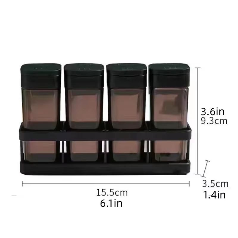 4-in-1 Stackable Spice Organizer Set with Airtight Bottles
