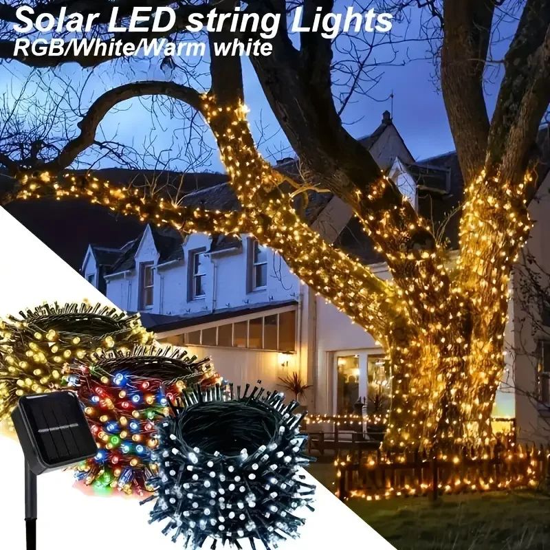 Types Of String Lights Solar String Lights Outdoor 8 Mode Twinkle Fairy Lights with | Inspire ...