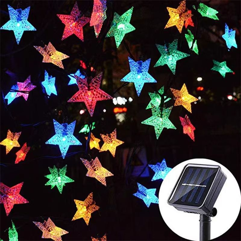 Solar Star String Lights Outdoor Weatherproof 5m 7m 12m Fairy Lights for Christmas and Garden Decor