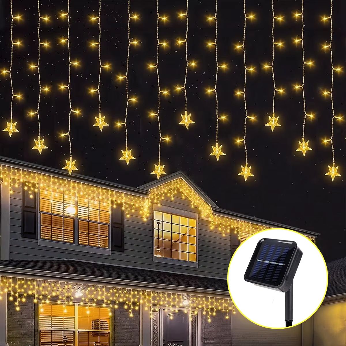 96LED Solar Ice Crystal String Lights Outdoor Fairy Lights for Garden Wedding Party