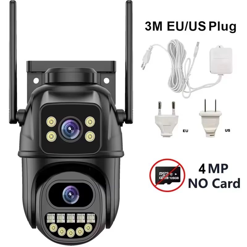 4K 8MP Dual-Lens Outdoor WiFi Security Camera with 5X Zoom and Dual Screen Surveillance