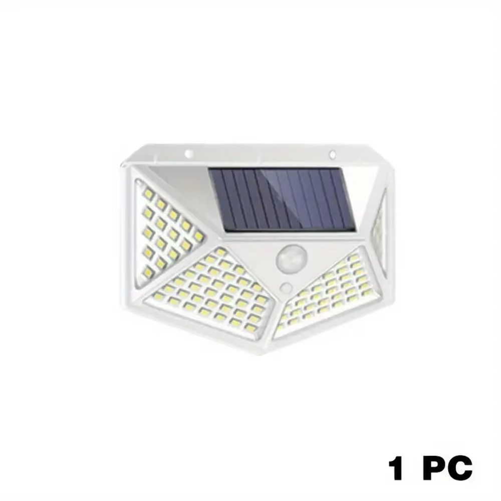 100 LED Outdoor Solar Wall Light Four-Sided Waterproof Garden Patio Courtyard Lamp