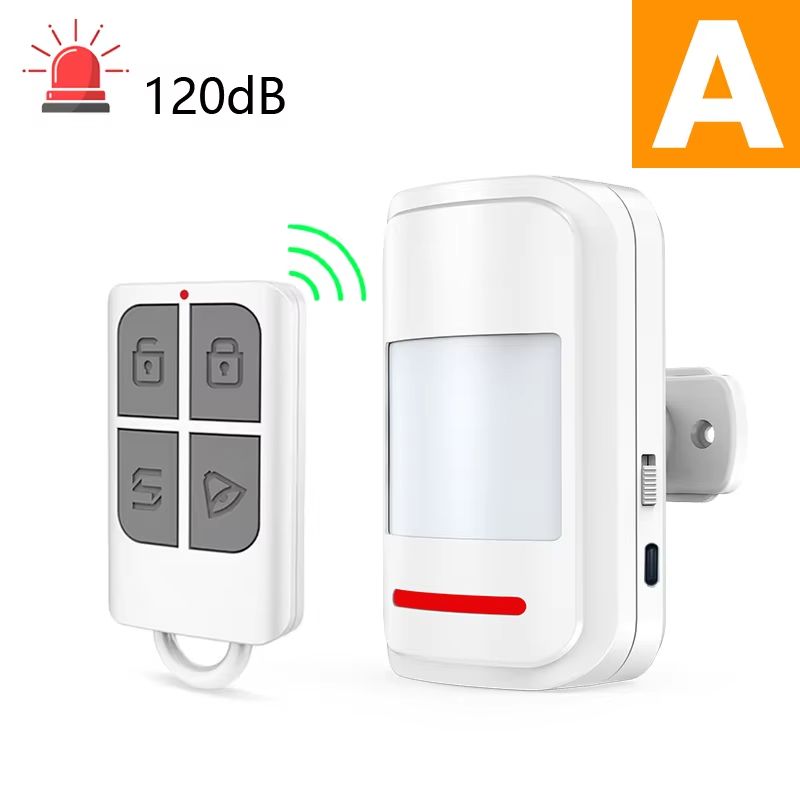 High-Sensitivity PIR Motion Sensor Alarm With 120dB Siren and Remote Control