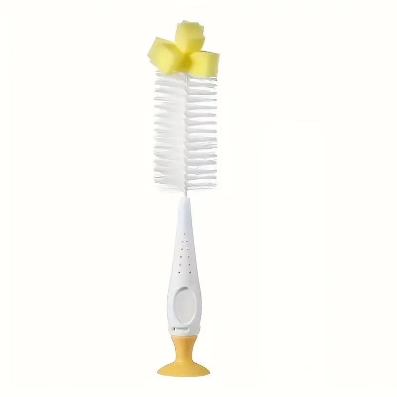 2-in-1 Milk Bottle Cleaning Brush with Nipple Brush & Suction Cup