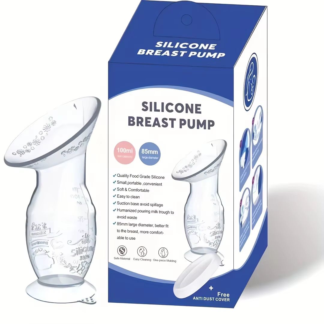 Manual Silicone Breastfeeding Pump with Scale & Diversion Trench - Quiet Pumping Milk Saver