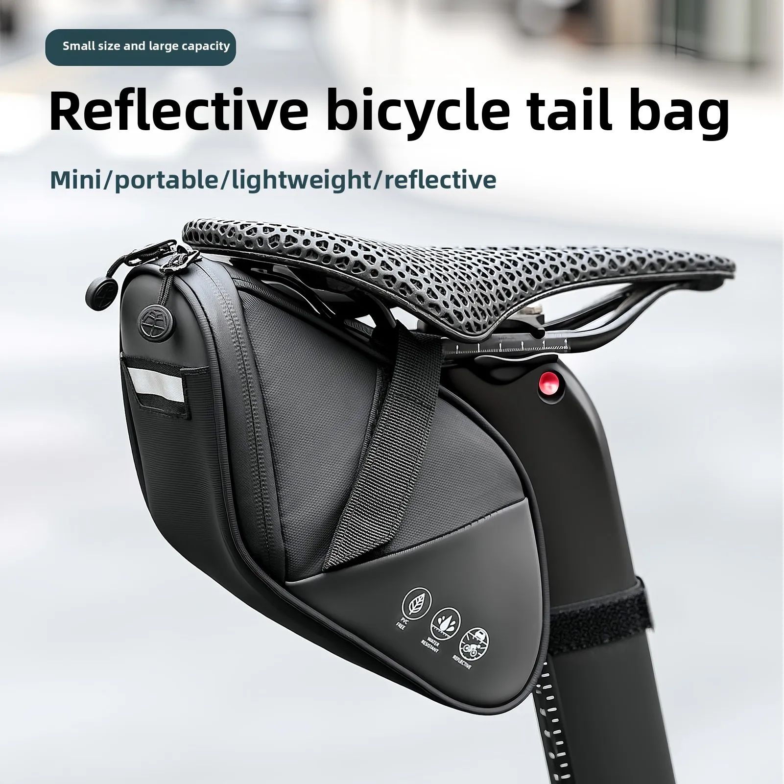 OFFBONDAGE Large Capacity waterproof bike saddle bag Shockproof Rear Tail Pack for MTB and Road Bikes