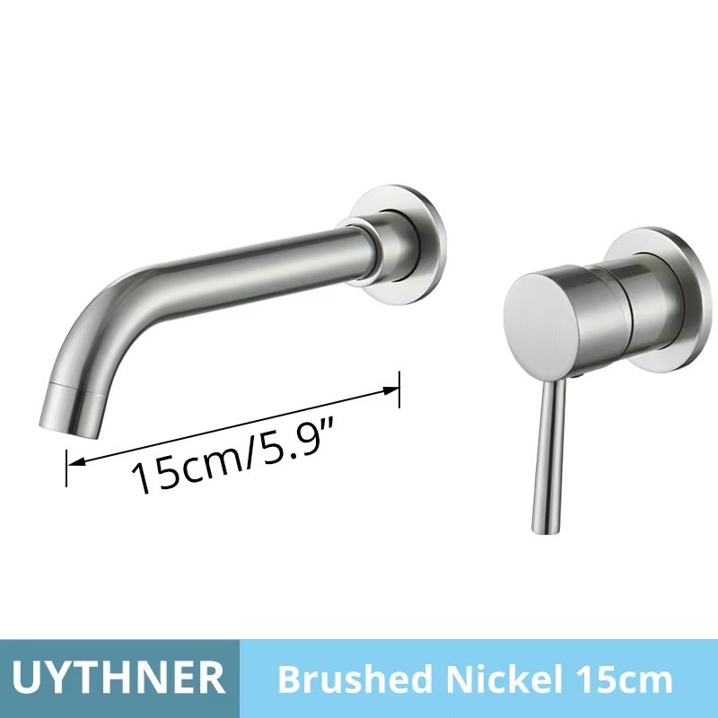 Brushed Gold & Black Concealed Wall Mounted Basin Faucet Mixer